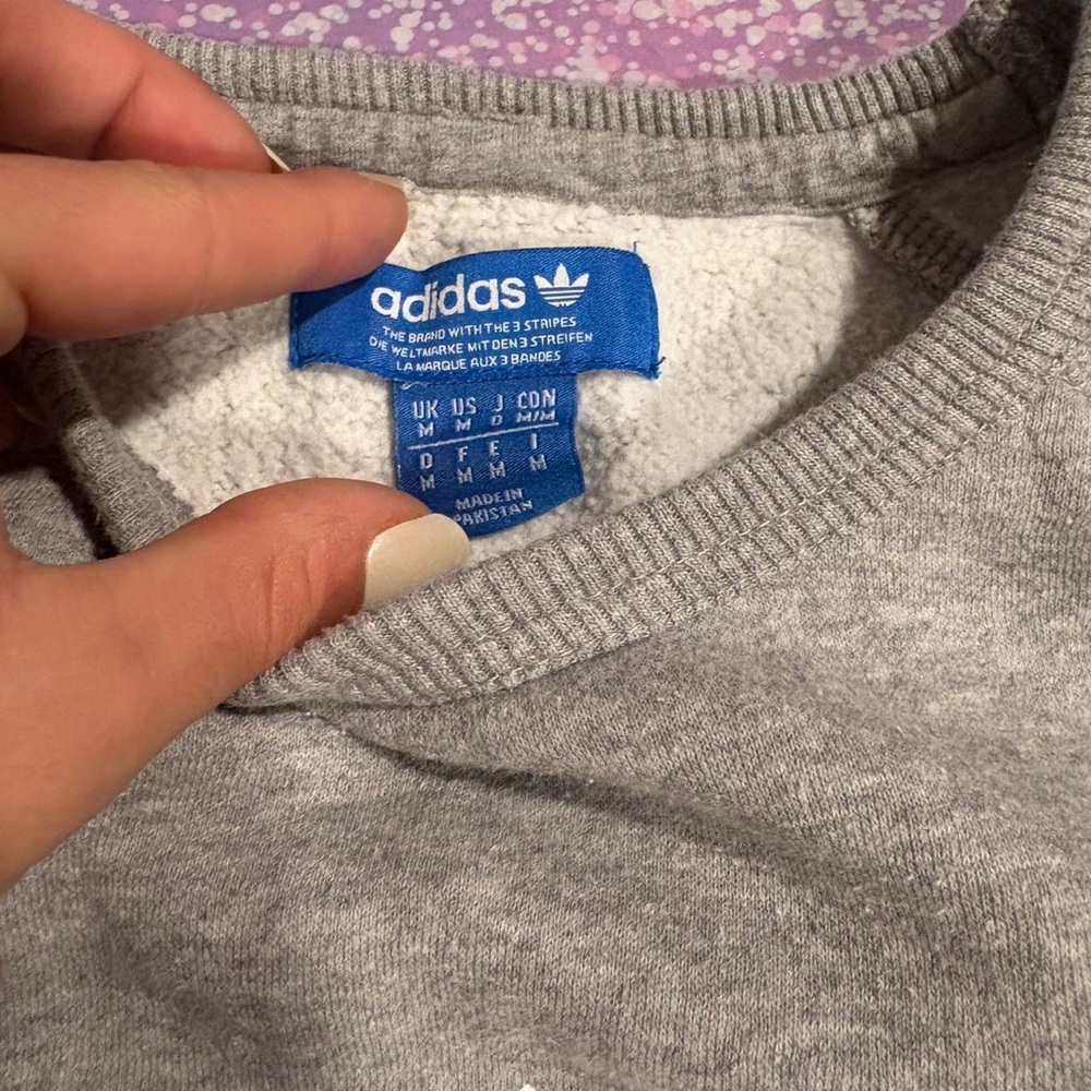 Adidas Gray Crew Neck Sweatshirt. Size M. EUC - Picture 4 of 4
